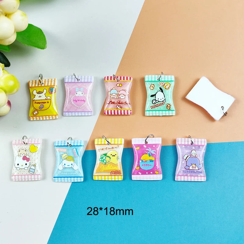 ApeUr 20pcs/pack Mini Candy Snack Resin Charms Earring Keychain Necklace Pendant Jewlery Findings