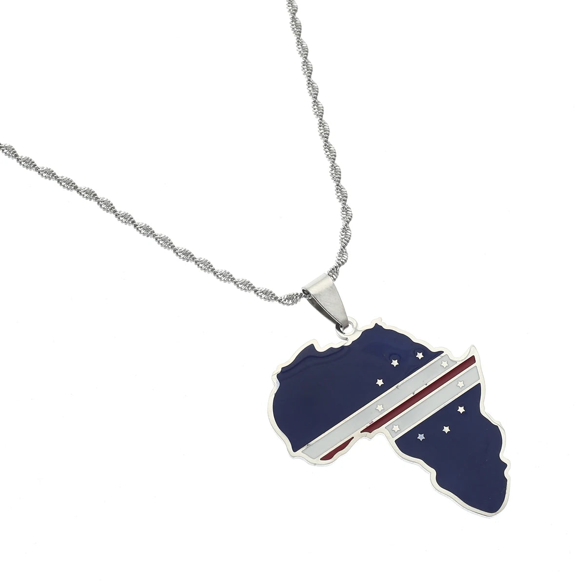 Africa Map & Cabo Verde Flag  Pendant