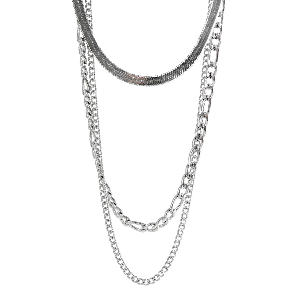 Chain Layered Necklace Separated Set for Women