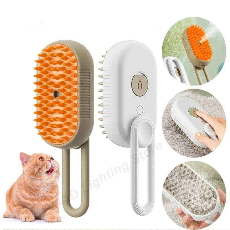 Rechargeable Steam Cat Grooming Brush Steamy To Remove Loose Hair