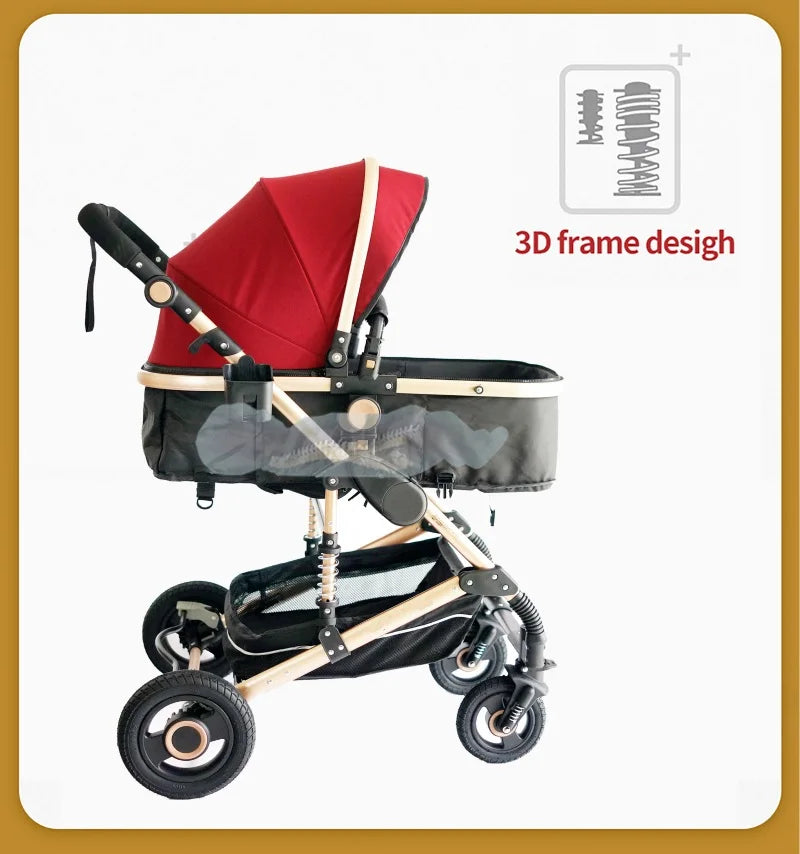 Baby Stroller 3 in 1 Portable Travel Baby Carriage Folding  for Newborn Baby