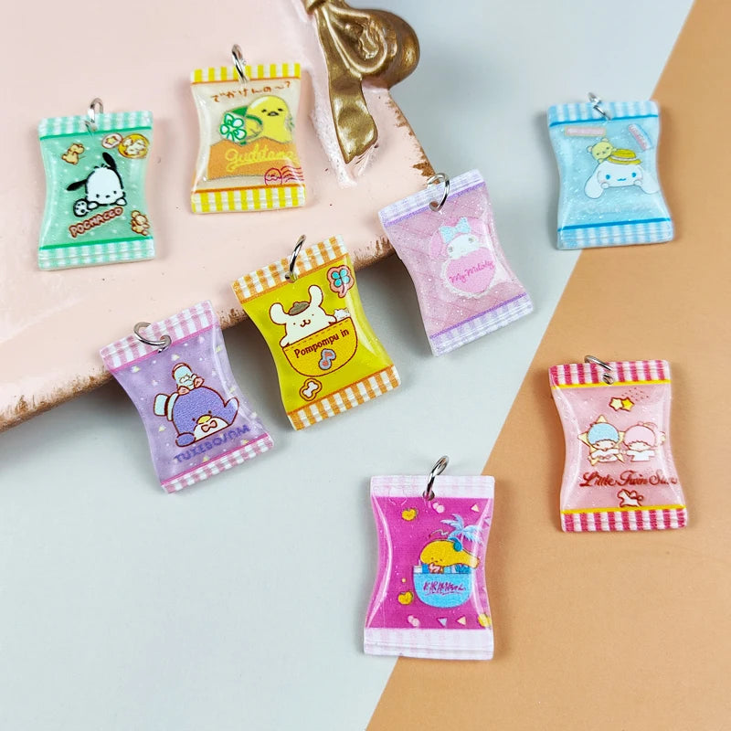 ApeUr 20pcs/pack Mini Candy Snack Resin Charms Earring Keychain Necklace Pendant Jewlery Findings