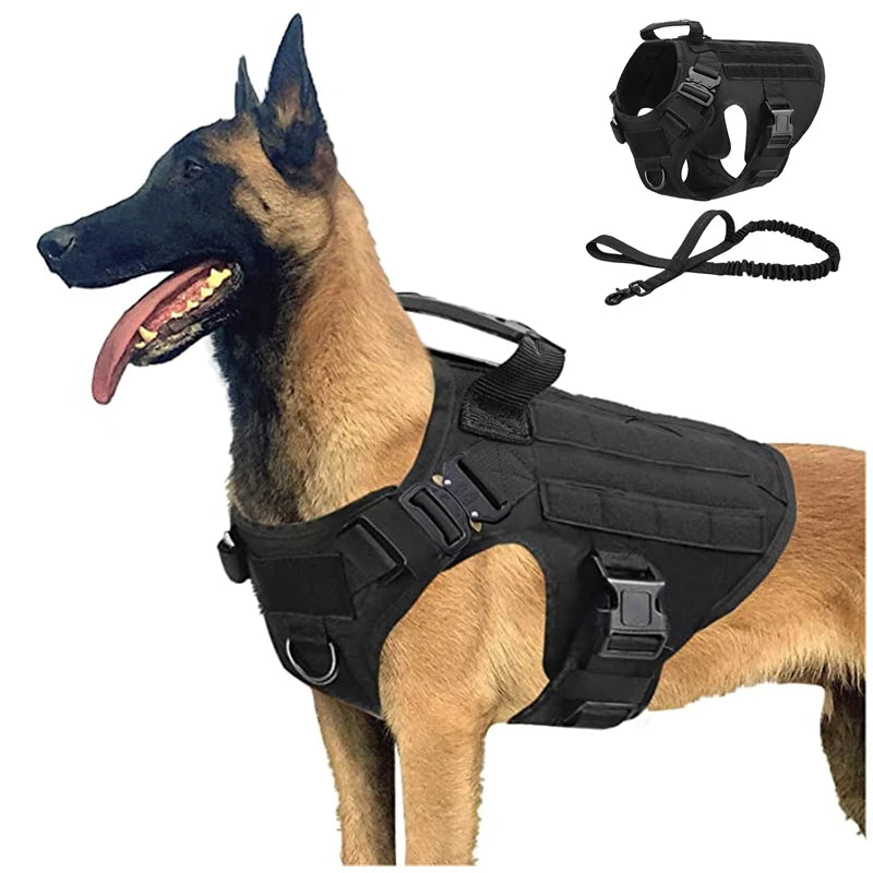 Military Vest German Shepherd Golden Retriever Tactical  Training Dog Harness