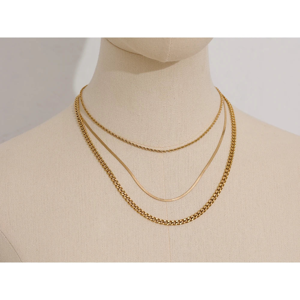 Chain Layered Necklace Separated Set for Women