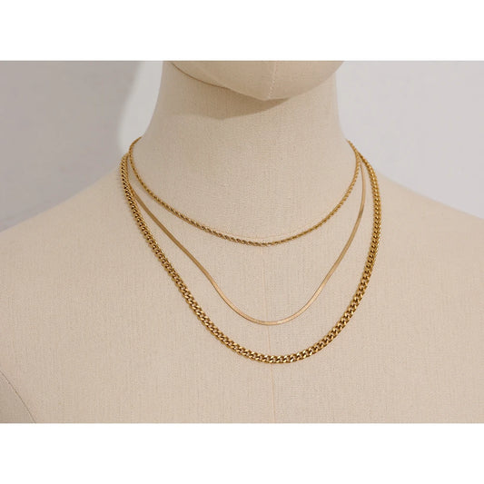 Chain Layered Necklace Separated Set for Women