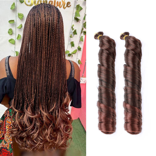 Spiral Curls Synthetic Braiding Hair Crochet Braids Loose Deep Wave Hair Extentions Ombre Freetress Wavy Hair for Black Women