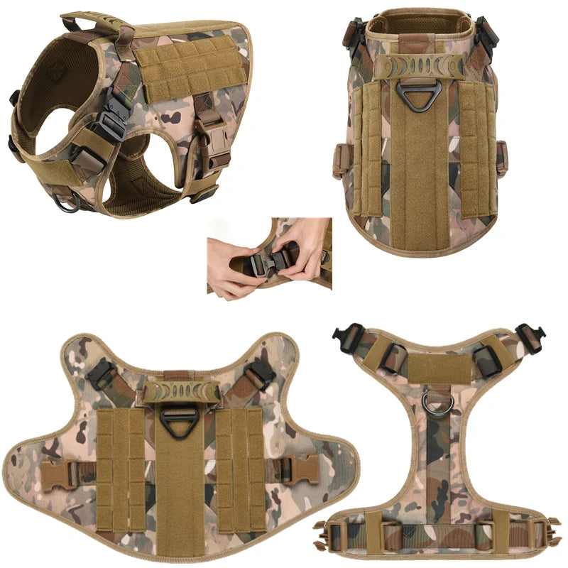 Military Vest German Shepherd Golden Retriever Tactical  Training Dog Harness