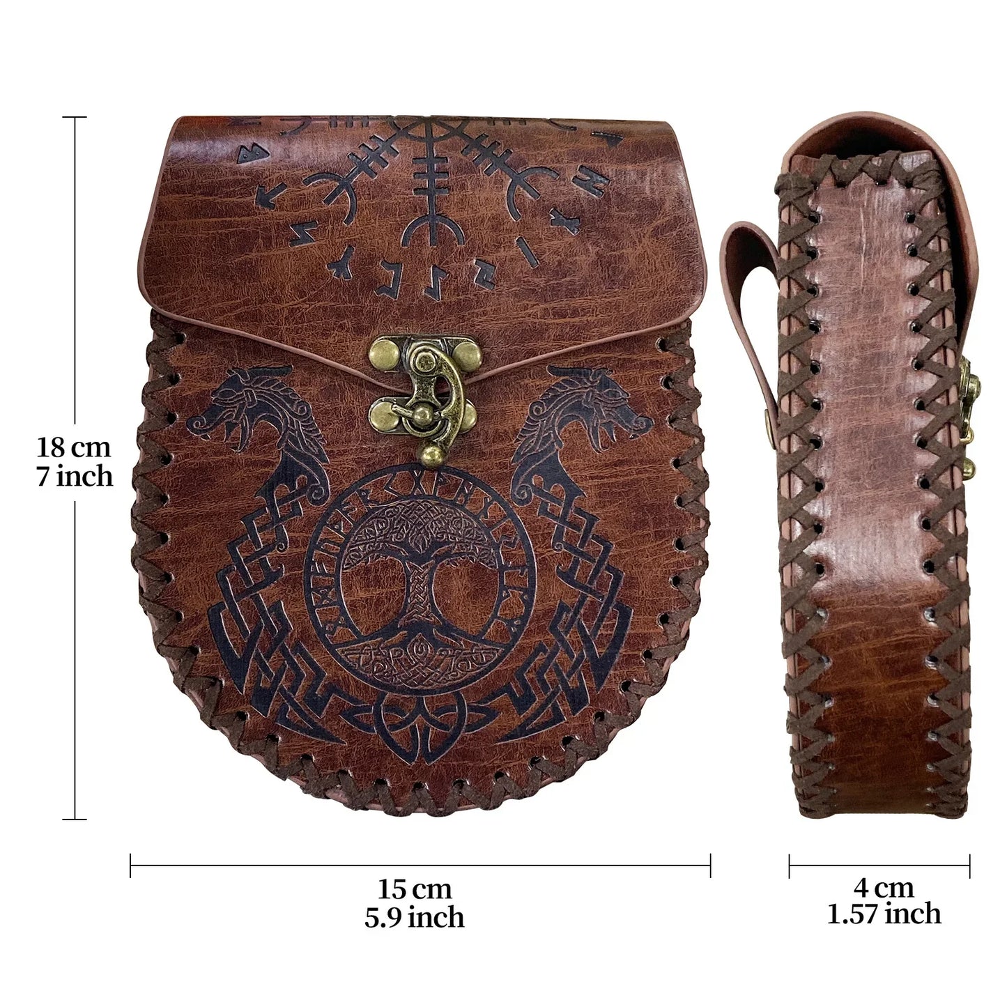 Medieval Leather Waist Belt Bag Renaissance Pouch Bag Mens and Women