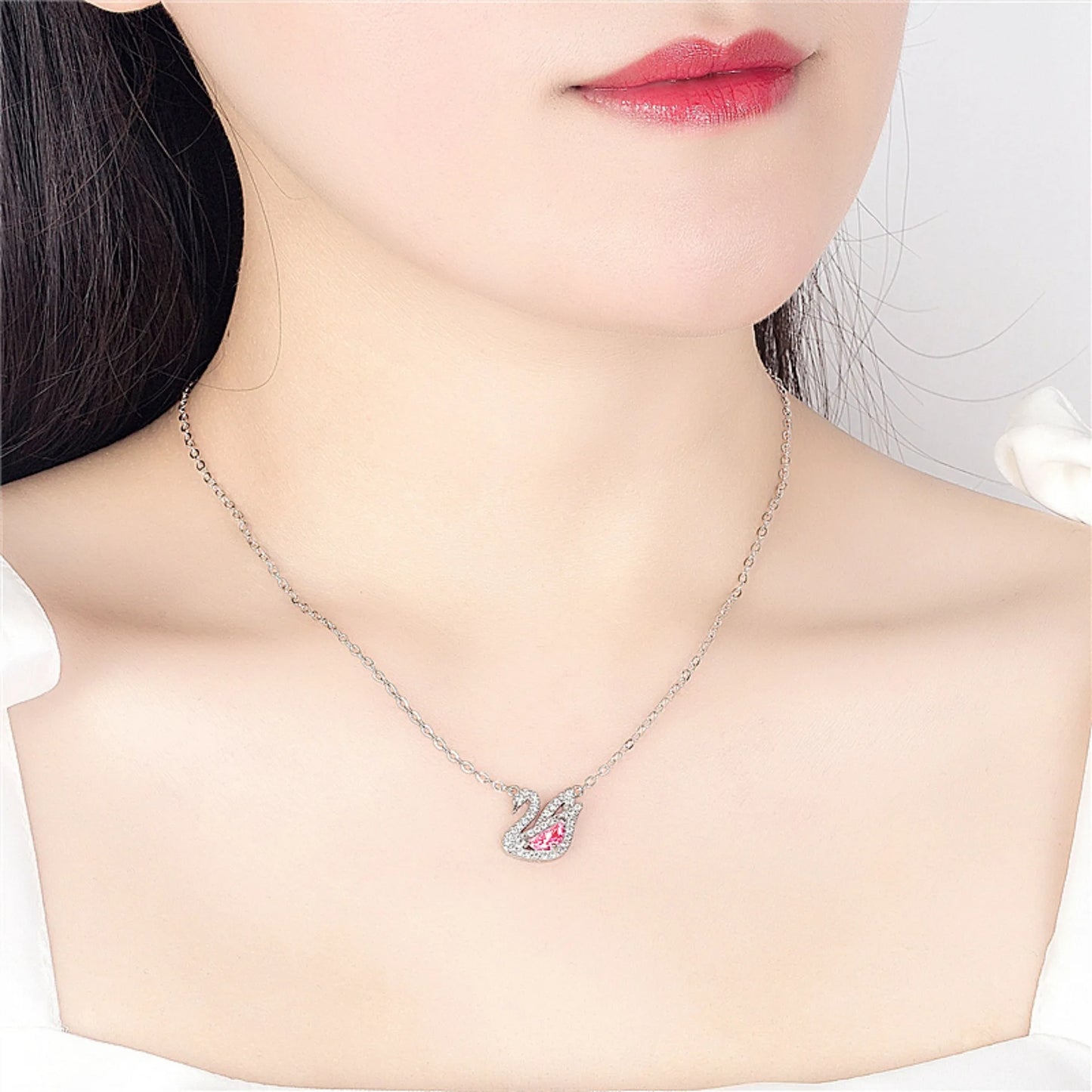 Pink Swan Necklace