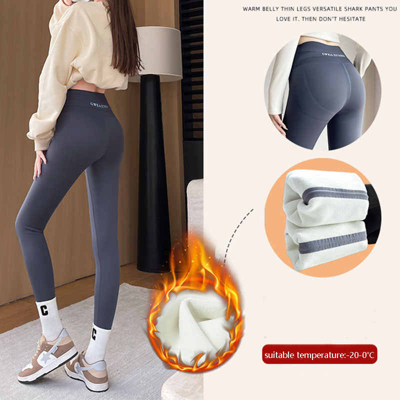 Fleece Thickened Leggings Winter Pants For Women High Waist Tight Skinny Tummy Control Buttocks Slimming Yoga Pants