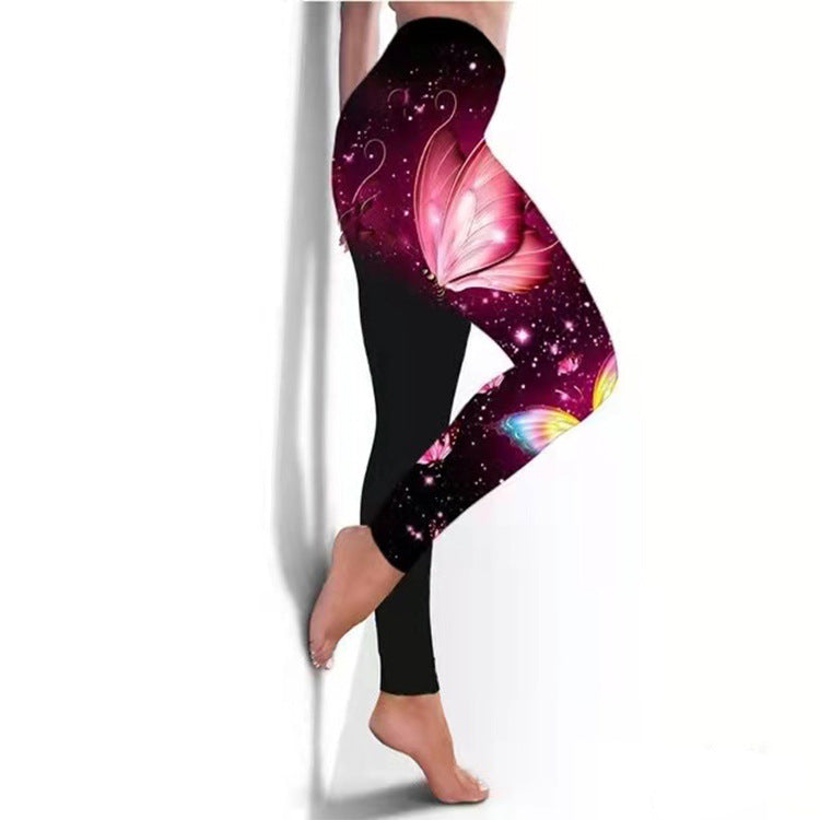 Women's Leggings Fitness Breathable Skinny Butterfly Printed Yoga Pants