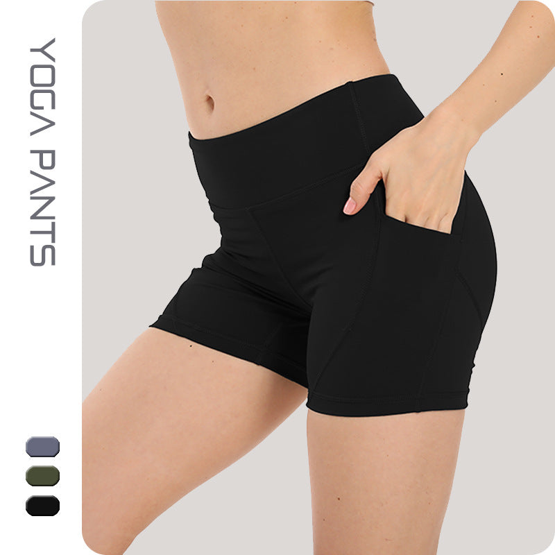 Short de sport moulant taille haute pour femme, pantalon de Yoga rouge en filet de Fitness