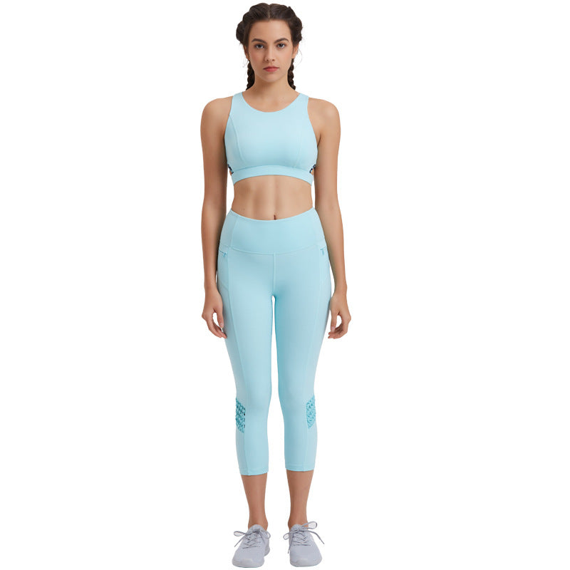 Two-piece Running Fitness Tank Top And Leggings