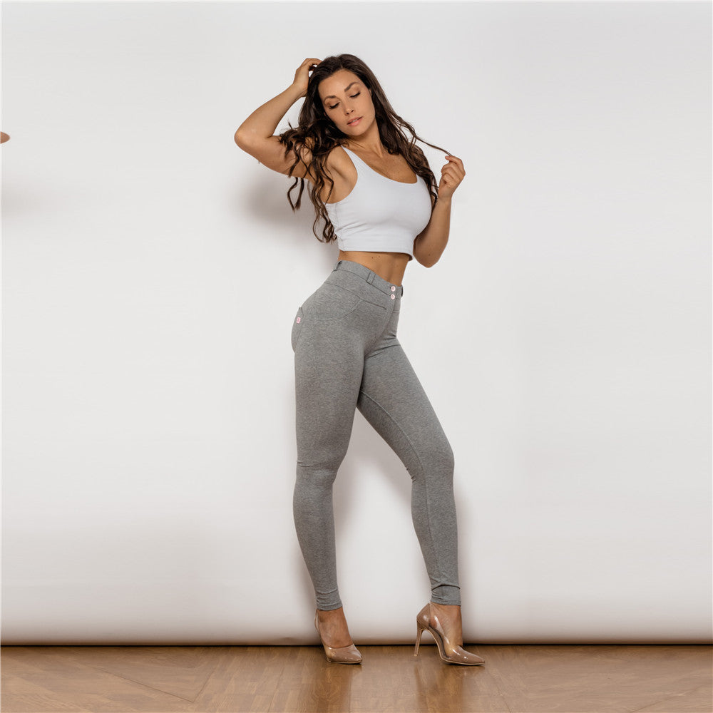 Shascullfites melody coton fesses levage leggings butin façonnage gris push up pantalon femmes