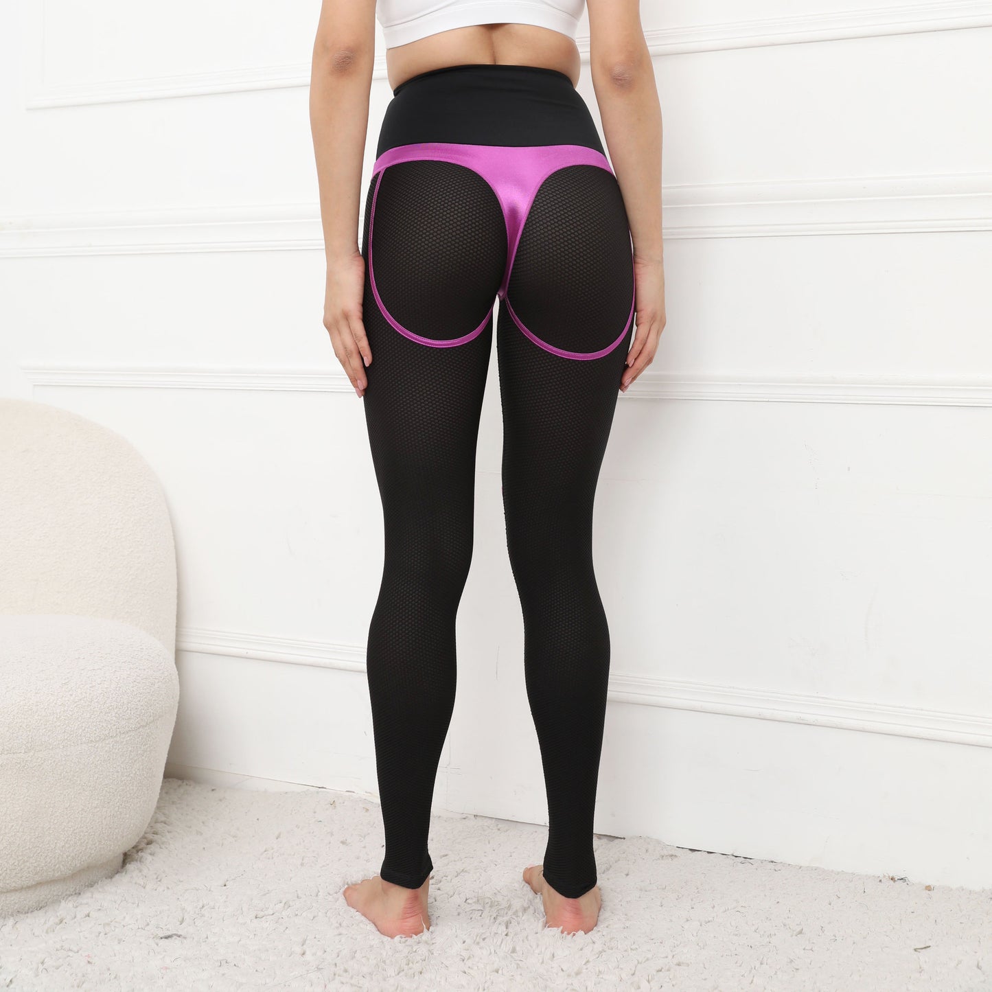 Dames heuplift mesh sport stiksels yogabroek