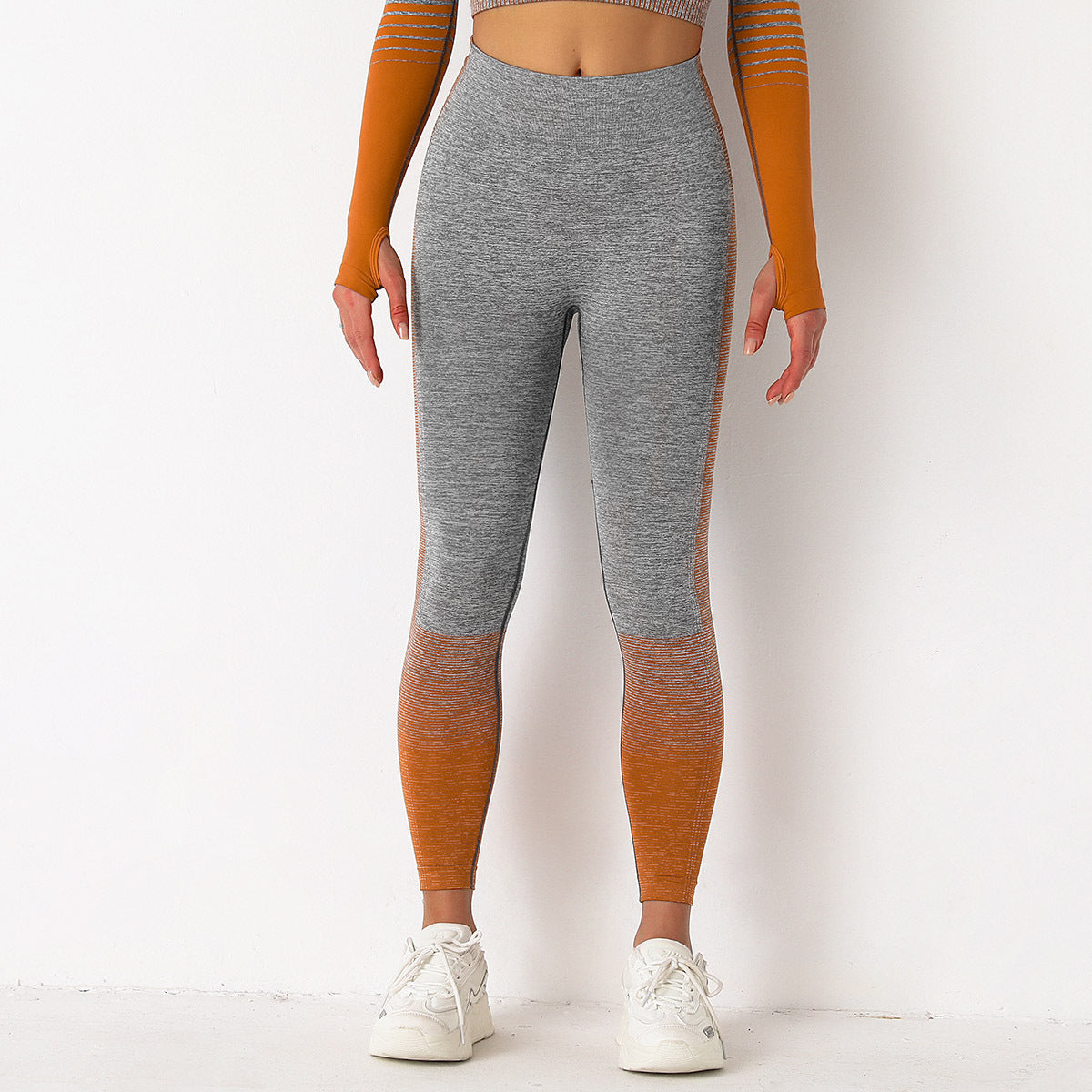 Peach knit quick-drying yoga pants