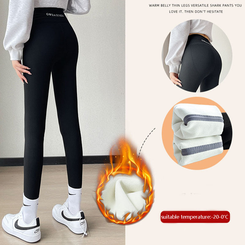 Fleece Thickened Leggings Winter Pants For Women High Waist Tight Skinny Tummy Control Buttocks Slimming Yoga Pants