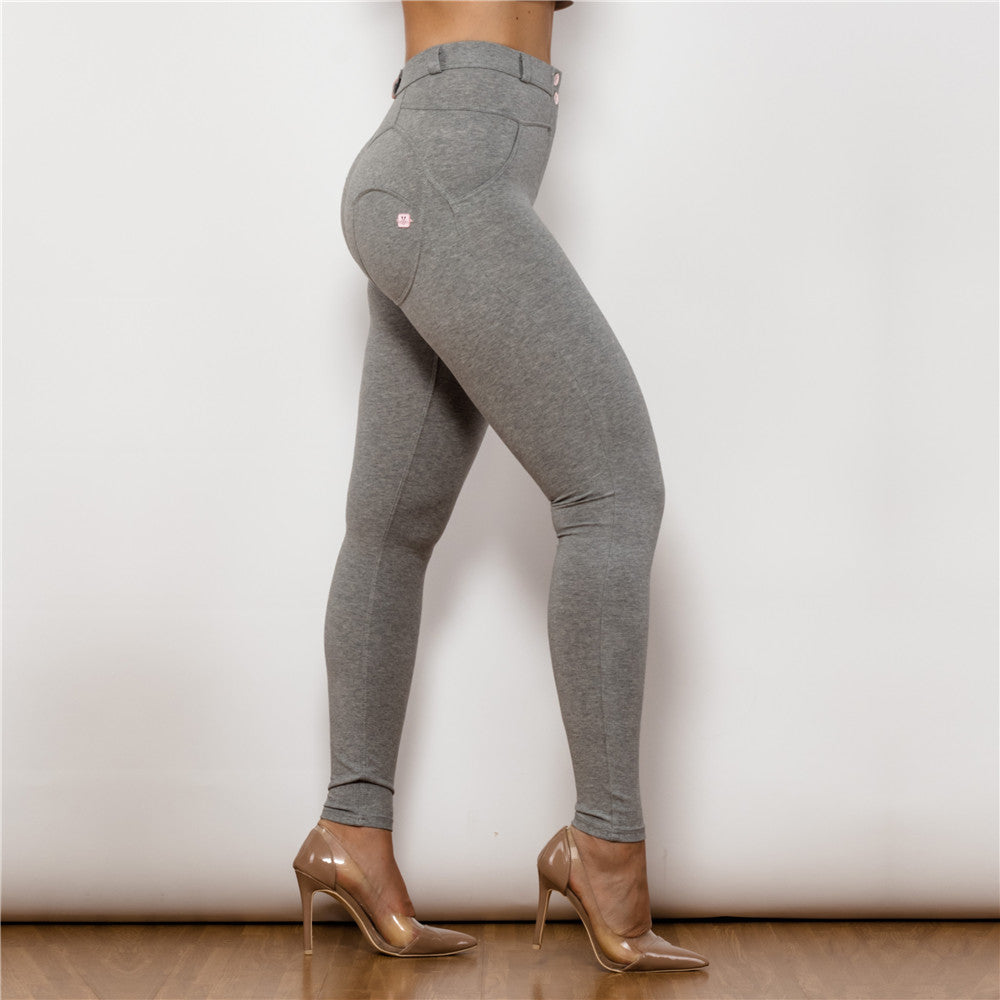 Shascullfites melody coton fesses levage leggings butin façonnage gris push up pantalon femmes