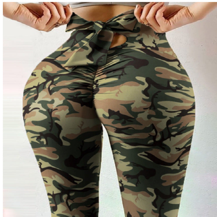 Bow Knot Cutout Skinny High Waist leggings