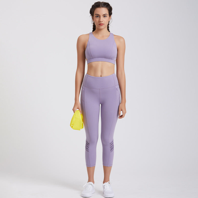 Two-piece Running Fitness Tank Top And Leggings