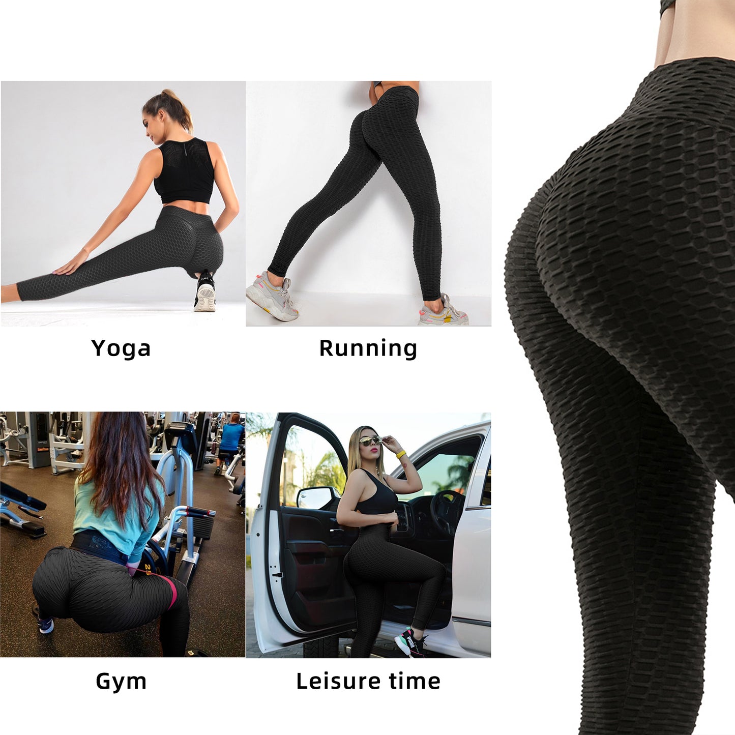 Dames TIK Tok-legging Bubble getextureerde legging Butt Lifting yogabroek zwart Amazon verboden