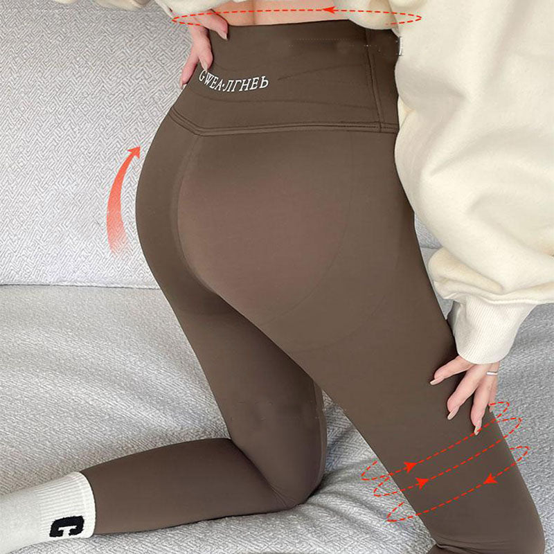 Fleece Thickened Leggings Winter Pants For Women High Waist Tight Skinny Tummy Control Buttocks Slimming Yoga Pants